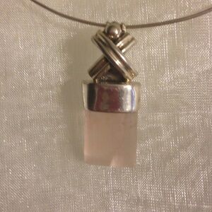 .925 STERLING SILVER & Rose Quartz Pendant